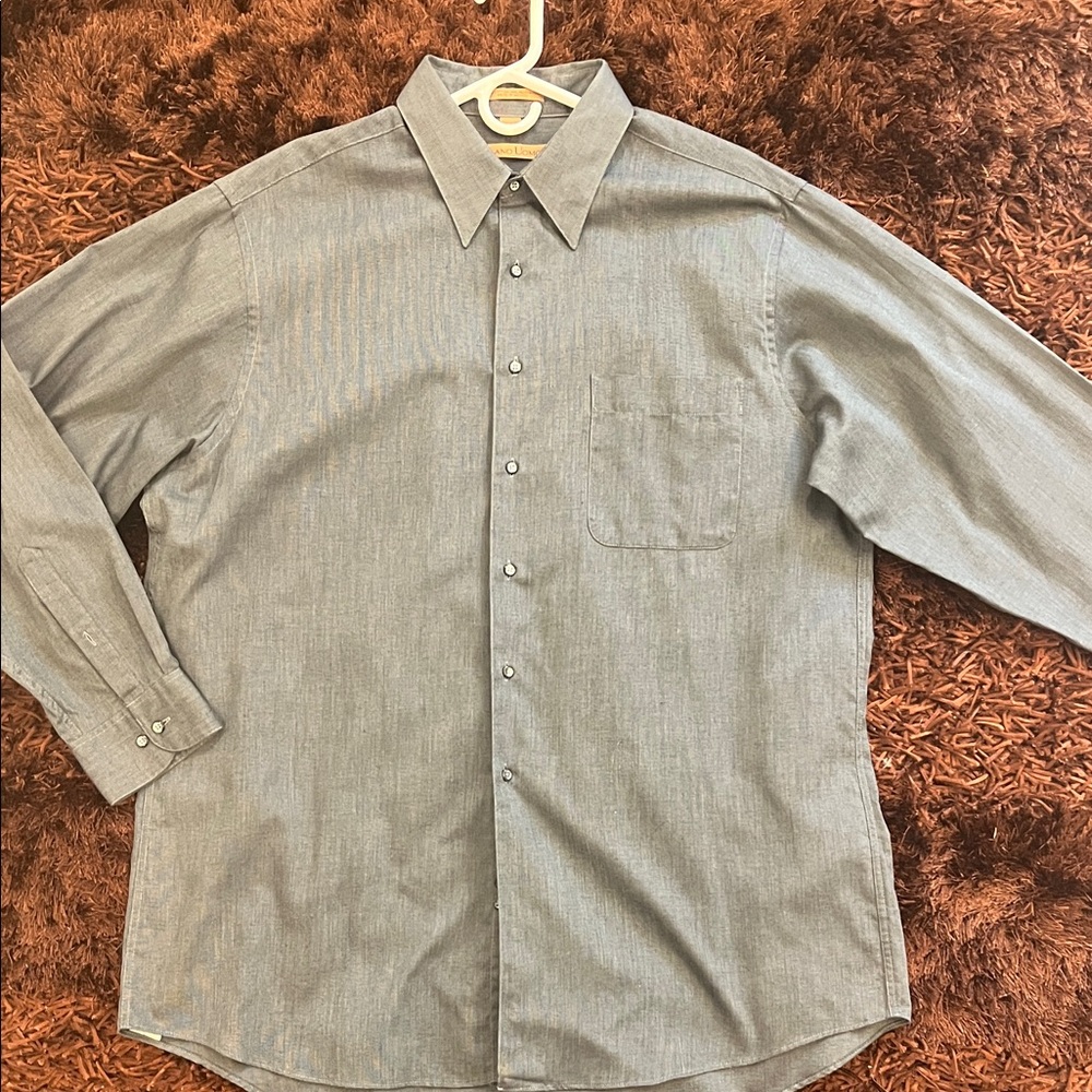 Milano Uomo Gray Classic Button up Shirt-Mens sz 17.5x34/35